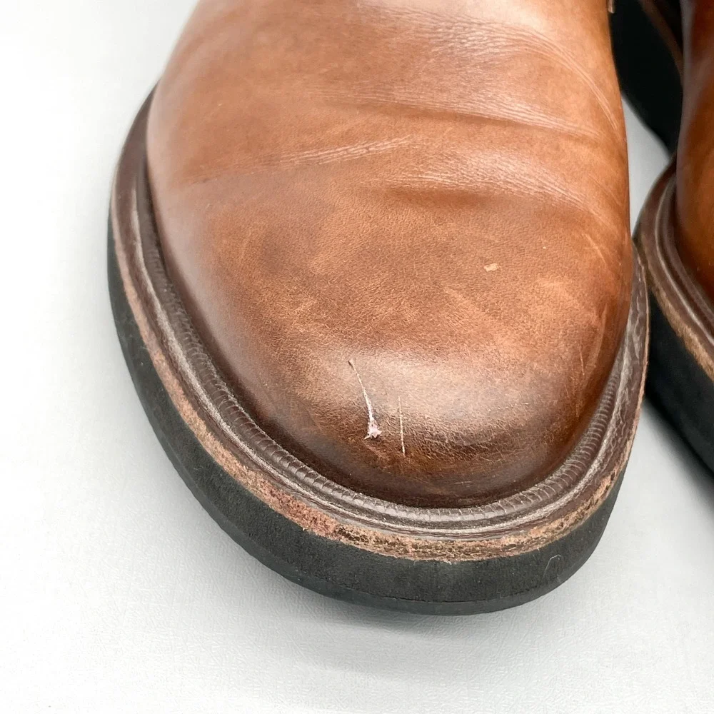 Allen Edmonds Brooklyn Light Derby Shoes Mens 10.5 Brown Leather Oxford Casual